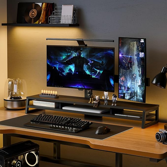Fenge Dual Monitor Stand for Desk, 42.5in Large Monitor Riser for 2 Monitors - Image 9