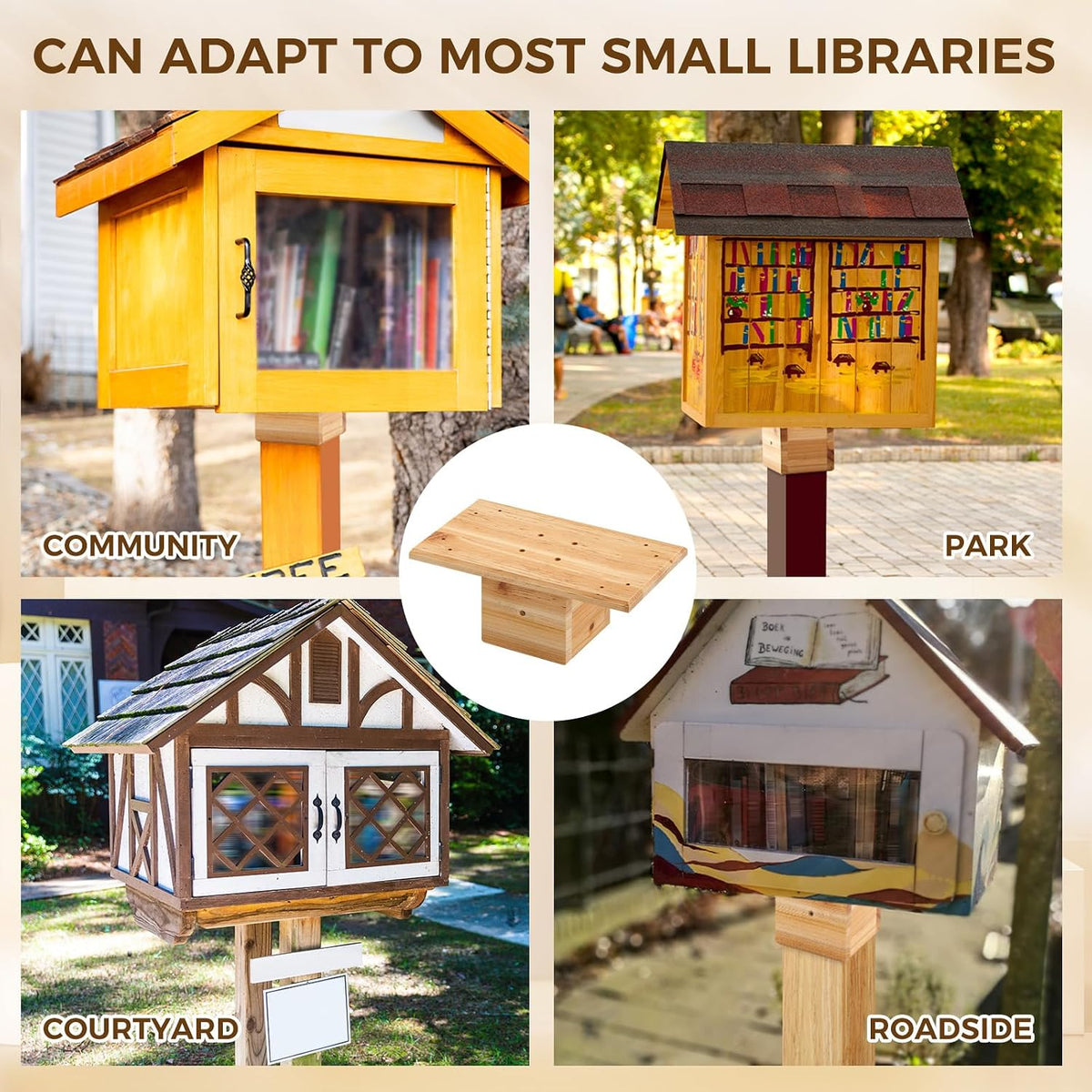 threehoney outdoor little library mount 14x8x5.91 inch stable, package contents