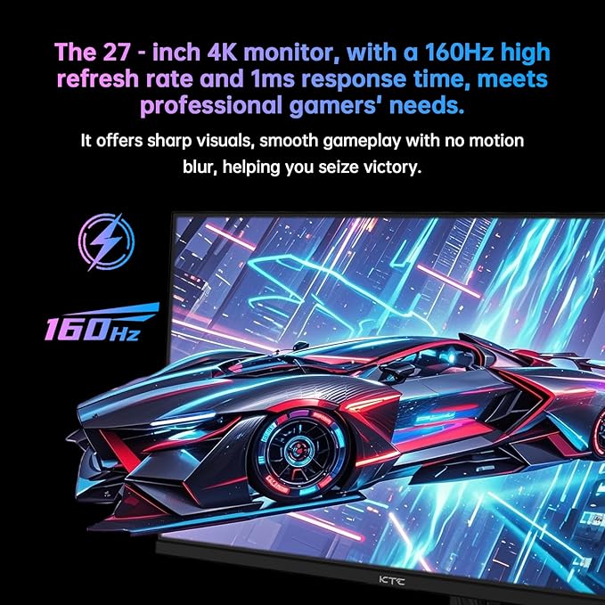 KTC 27 Inch 4K Gaming Monitor, UHD 3840x2160 160Hz Compute Monitor, Fast IPS - Image 2