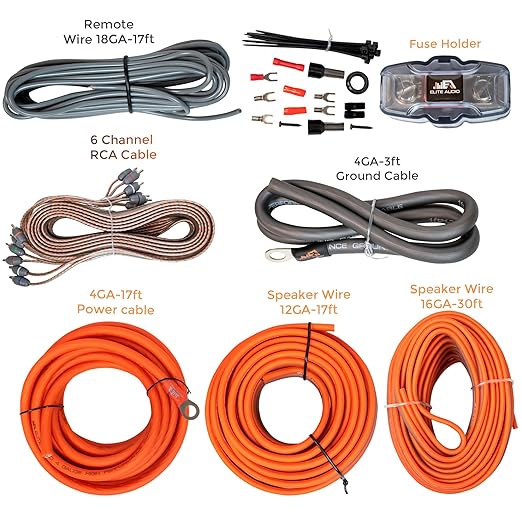 Elite Audio Premium Series Amp Kit Copper Clad Aluminum Wire, Triple-Shielded - Image 2