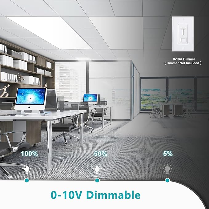 VocgoUU 4 Pack 2x4 LED Flat Panel Light Fixture, Drop Ceiling Office Lights - Image 3