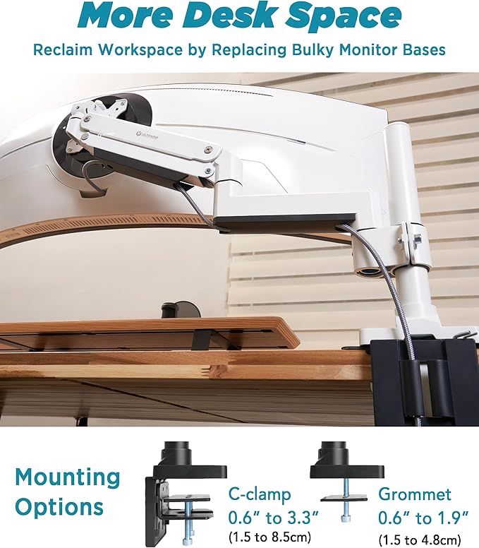 ULTRARM Heavy Duty Monitor Arm for Ultrawide Monitors up to 57" and 44 lbs - Image 4