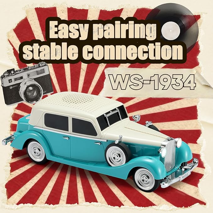WS-1934 Retro Classic Car Bluetooth Replica Speaker – Wireless HD Sound - Image 5