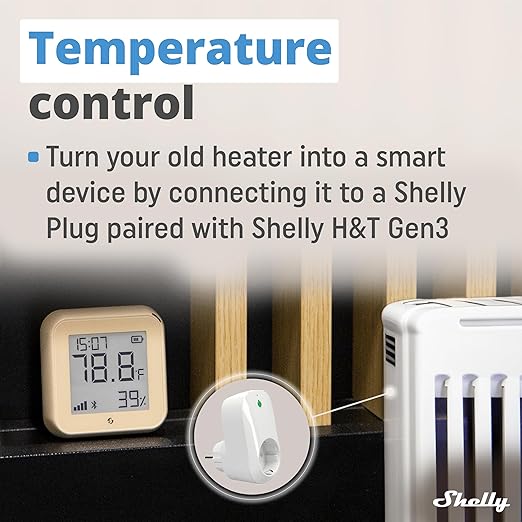 Shelly H&T Gen3 Mocha | Wi-Fi and Bluetooth Smart Temperature & Humidity Sensor - Image 2