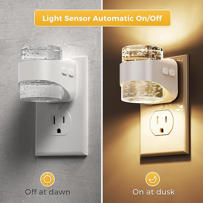 L LOHAS LED Night Light, 3CCT Bubble Night Lights Plug into Wall, 2 Pack - Image 3