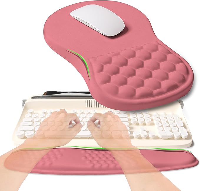 KUOSGM 2-in-1 Ergonomic Set, Wave Rise Keyboard Wrist Rest and Massage Bulge by KUOSGM