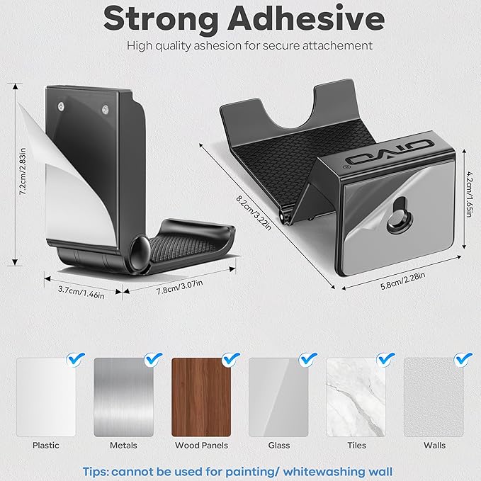 OIVO Controller & Headset Wall Mount Holder Stand, Foldable Headphone Stand - Image 4