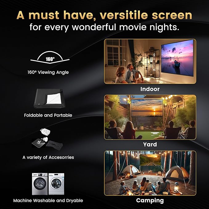 2025 Upgraded Portable Projector Screen - Image 4