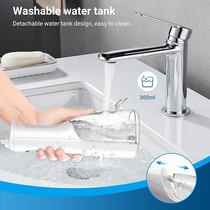 R REVA Cordless Water Flosser for Teeth, Gums & Braces – 4 Modes, 300ML Tank - Image 6