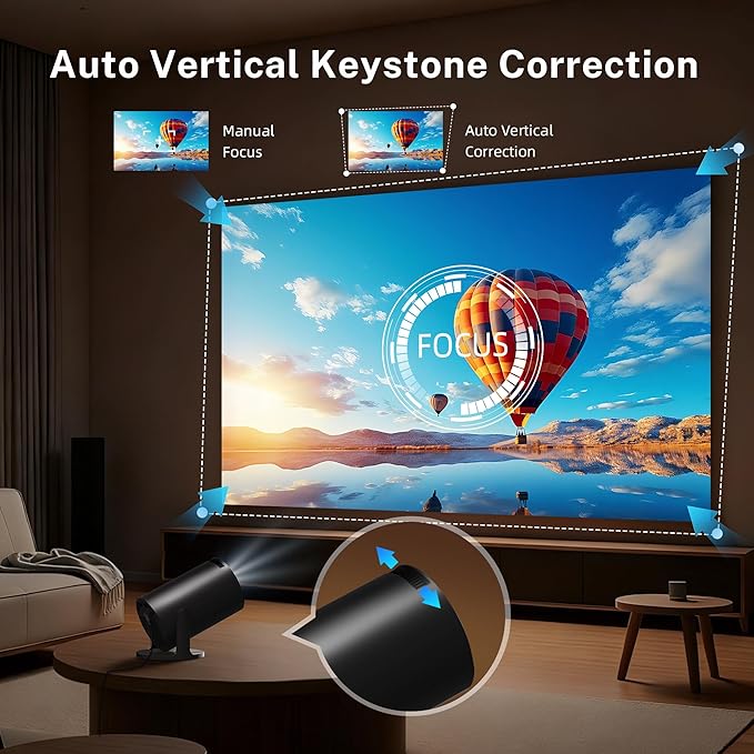 Mini Projector with WiFi 6 and Bluetooth 5.4 Built-in Android 11, 1080P 4K - Image 3