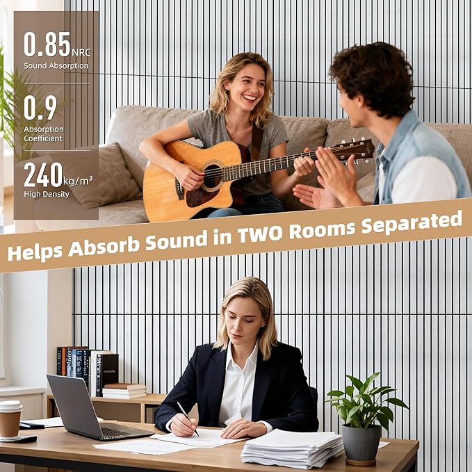 TO-TH Wood-Look Acoustic Wall Panels, 10 Pack 47.2” x 23.6” Sound Panels - Image 4