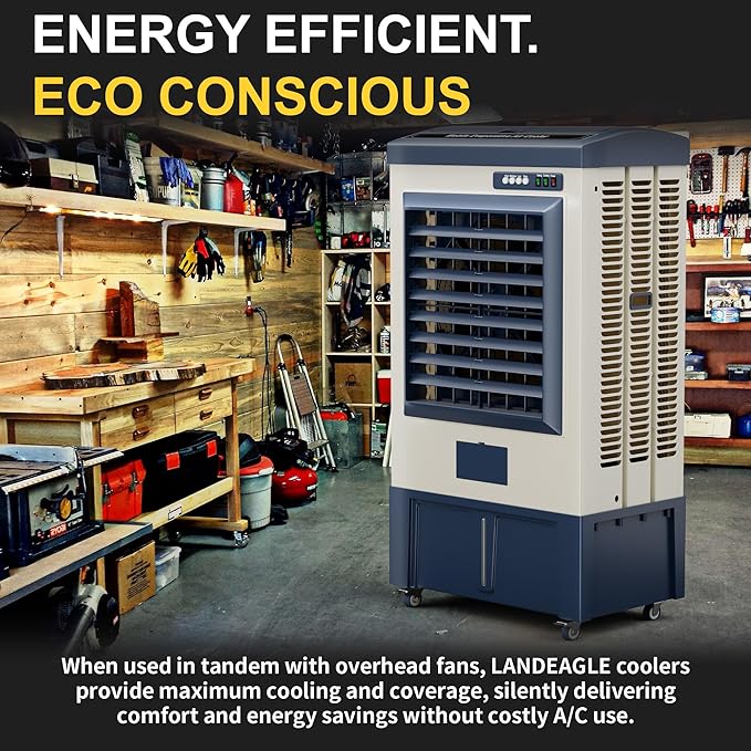 Landeagle 56″ Swamp Cooler Air Conditioner, 8979CFM Portable Evaporative Coolers - Image 8