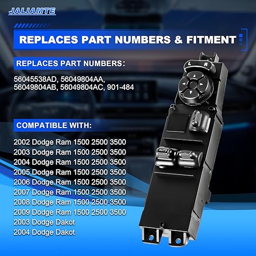 JALIAMTE 56045538AD Master Power Window Switch, 56049804AB Left Front Driver - Image 3