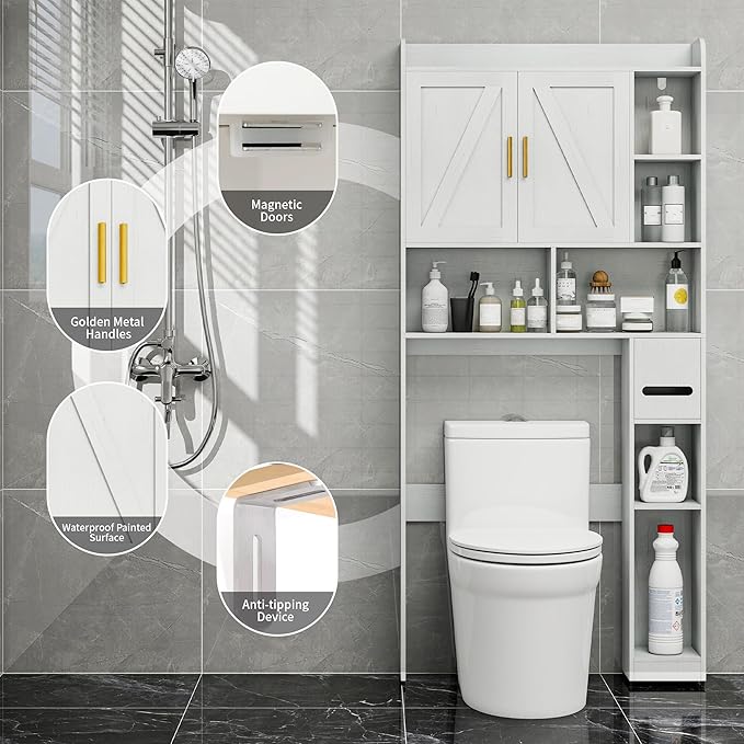 Farmhouse Over The Toilet Storage Cabinet - Image 7