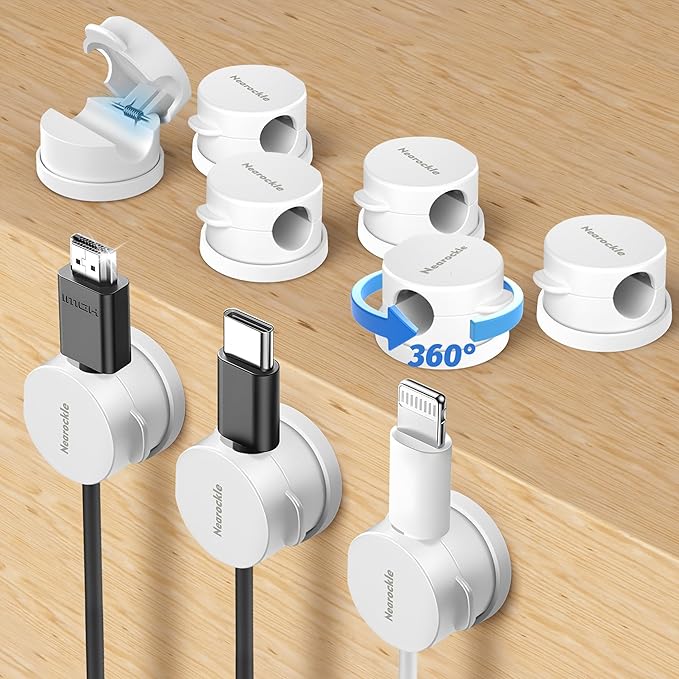 9 Pack Spring Cord Organizer Cable Clips, 2025 Latest Nearockle Phone Charging by ELECTRONICSORGANIZATION