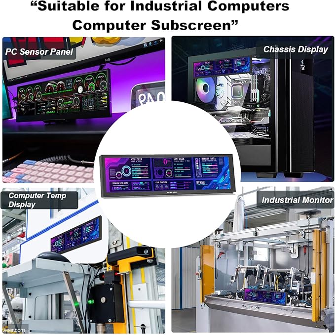 8.8 Inch PC Temperature Display, PC Sensor Panel Display, Computer Temp Monitor - Image 5