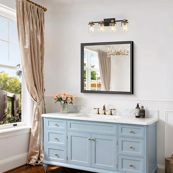 24x24 Square Black Mirror, Bathroom Mirrors - Image 5