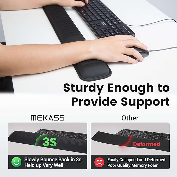 MEKASS Ergonomic Wrist Rest for Keyboard and Mouse, Soft Memory Foam Keyboard - Image 7