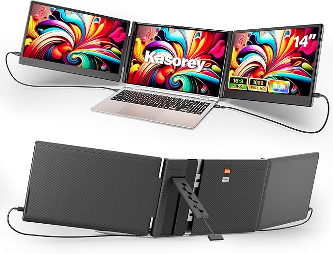 New Upgraded Laptop Screen Extender Portable Monitor, 1080P FHD IPS Screen by Kasorey