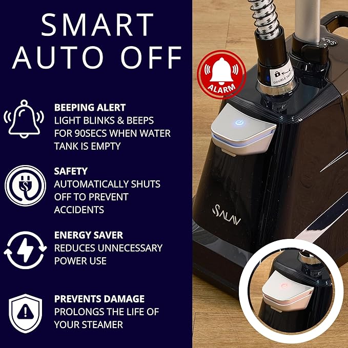SALAV® Heavy Duty Smart Auto Shut-off Commercial Full-Size Garment Steamer - Image 3