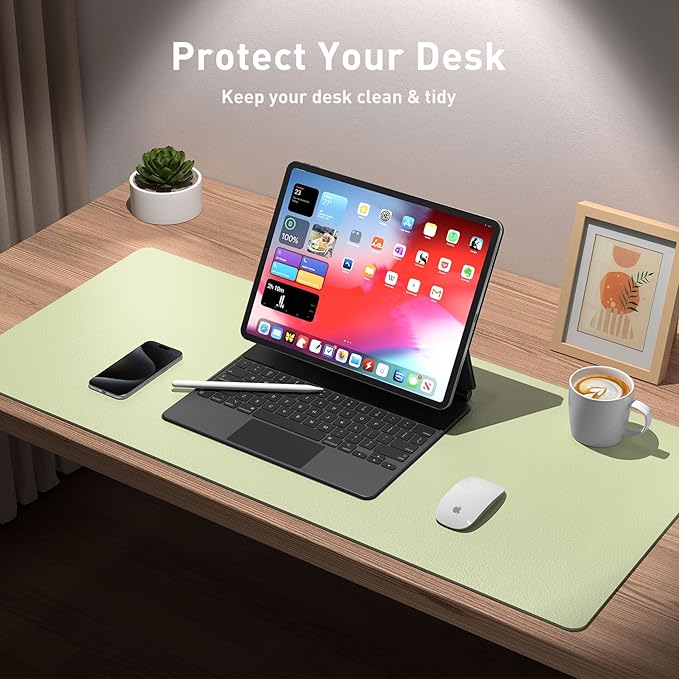 Aothia Leather Desk Pad Protector, Office Desk Mat, Large Mouse Pad, Non-Slip - Image 5