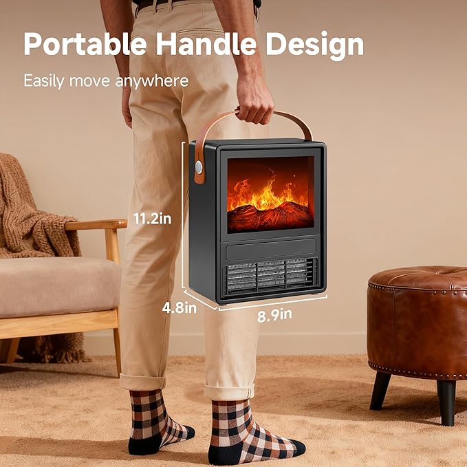 FLAME&SHADE Portable Electric Fireplace Heater - Image 2