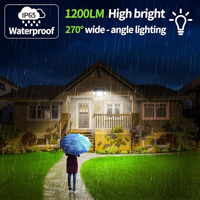 intelamp Solar Outdoor Lights, 6000mAh Motion Sensor - Image 2