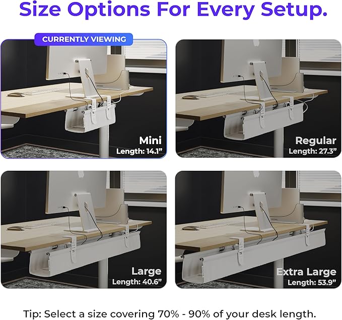 Ascrono Original No Drill Under Desk Cable Management Tray 14.1" - Image 4