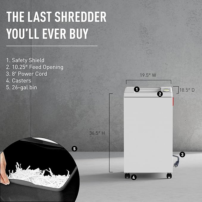 Ideal. 2604 Strip-Cut Centralized Office Paper Shredder, Continuous Operation - Image 4