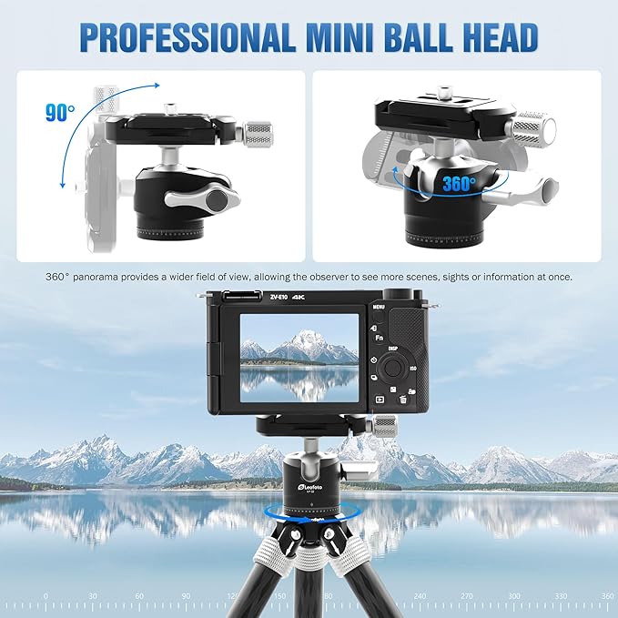 LEOFOTO Carbon Fiber Mini Table Tripod - Image 4
