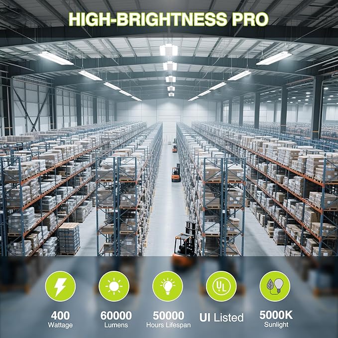 2 Pack 400W LED Linear High Bay Light 4FT, Adjustable 400W/320W/240W/100W - Image 5