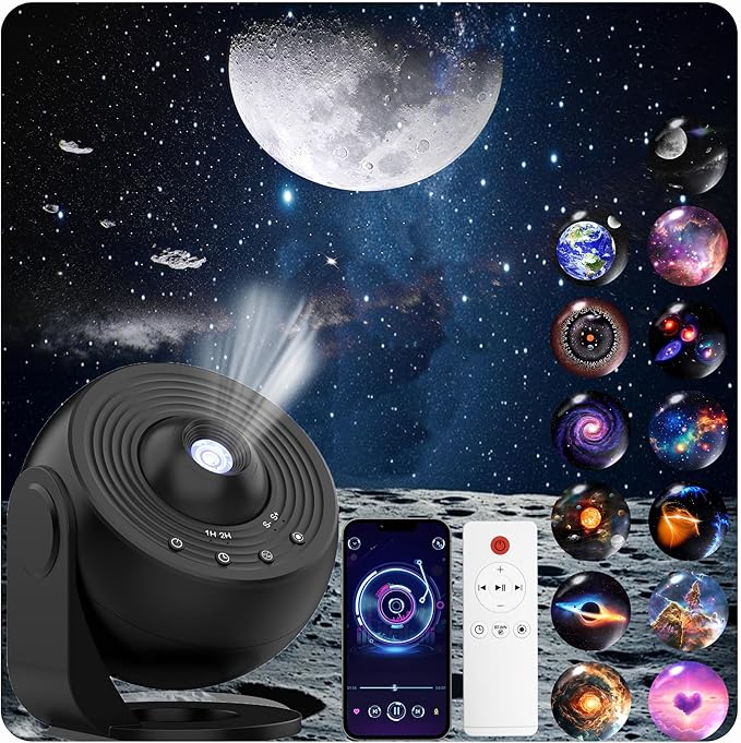 Galaxy Projector for Bedroom Pro Version, HD 12 in 1 Film Discs Star Projector by Ysonla