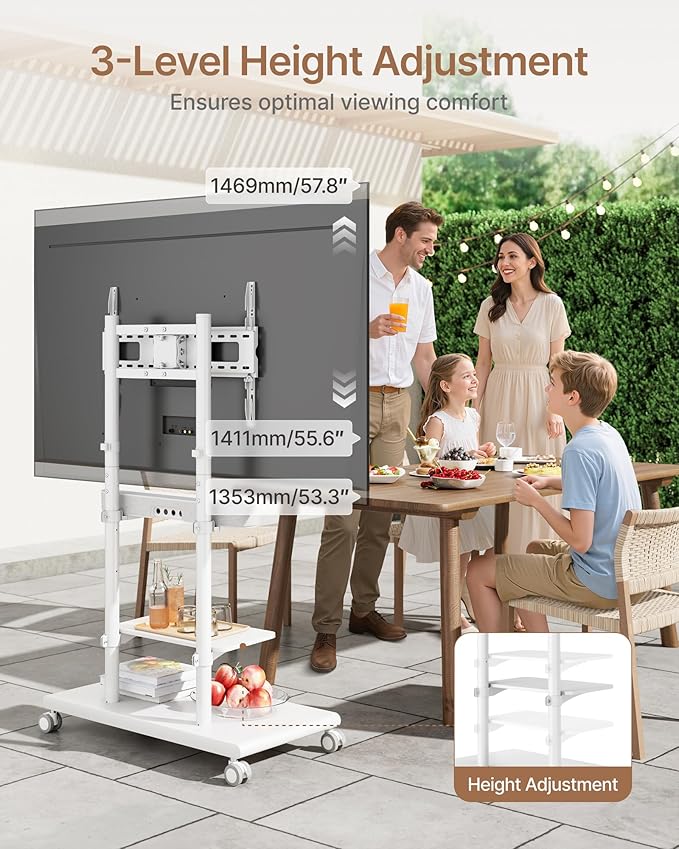 ECOTINY Steel Base Rolling TV Stand - Image 5