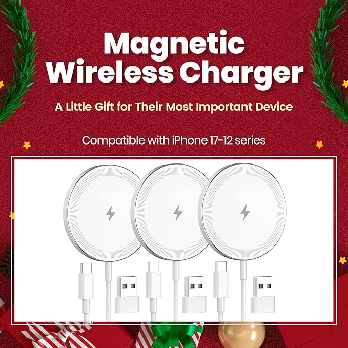 3Pack Magnetic Wireless Charging Pad: 15W Fast Qi Wireless Charger - Image 11