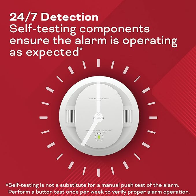 Kidde Smoke & Carbon Monoxide Detector, AA Battery Powered, LED Warning Light - Image 8