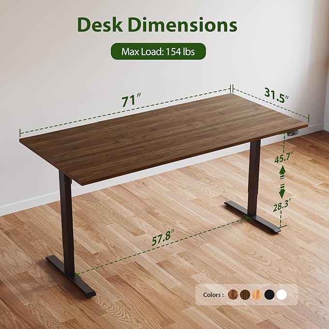 Agilestic Electric Standing Desk, Extra Large 71 x 31.5 Inches Height - Image 3