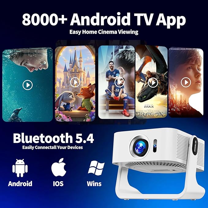 1080P HD Mini Projector Dual Band WiFi6 5G and BT 5.4 Auto Focus & Obstacle - Image 3