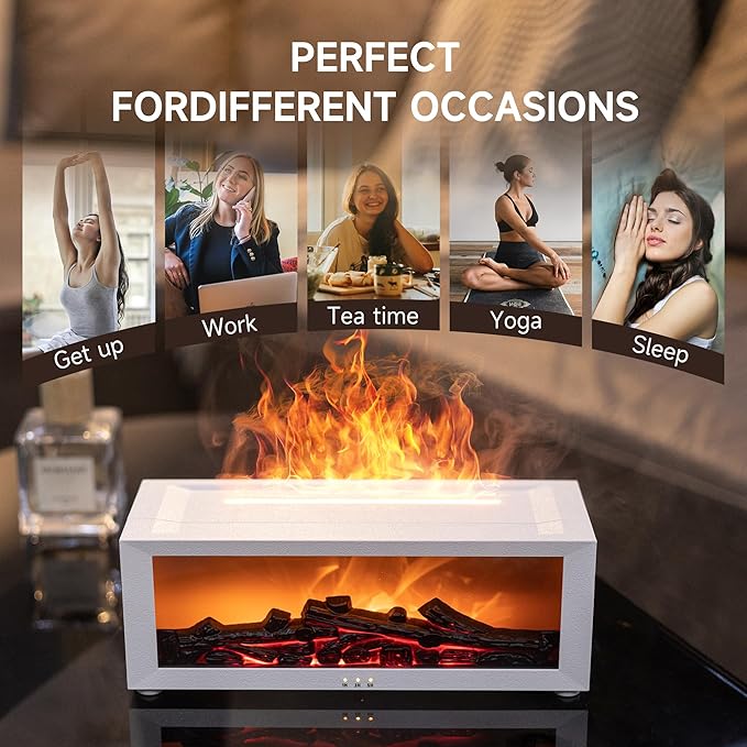 Fireplace Flame Air Diffuser Humidifier, 7 Colors Aromatherapy Essential Oil - Image 7