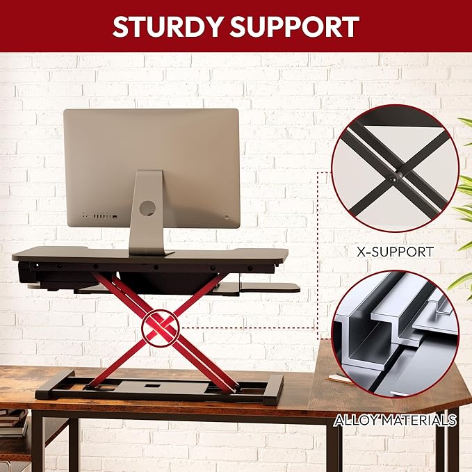 SANODESK 32" Electric Standing Desk Converter, Height Adjustable Riser - Image 5