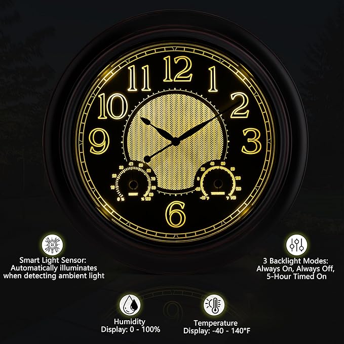 Koosome Outdoor Clocks Waterproof 18 Inch, Large Wall Clock - Image 4