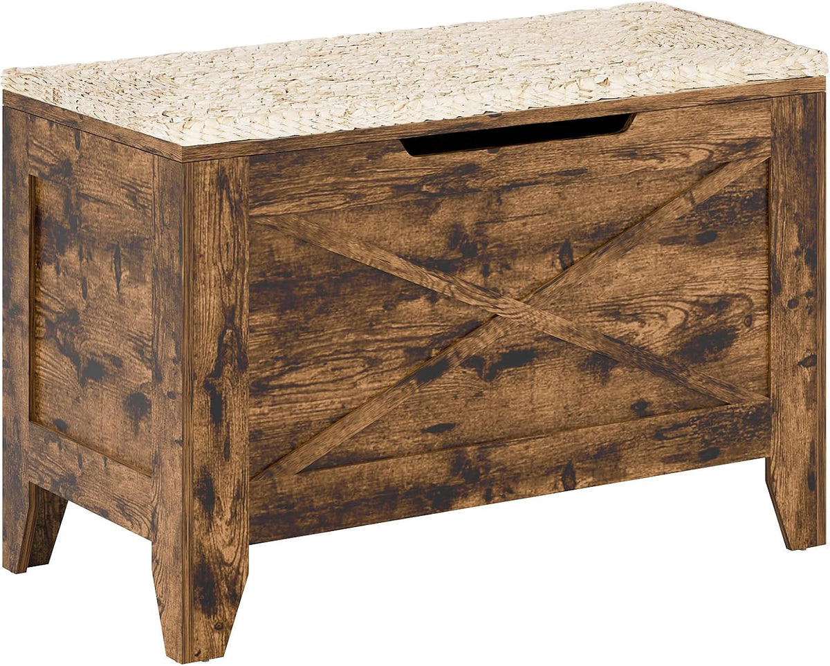 vecelo 30" storage bench, entryway shoe ottoman, farmhouse, main product view