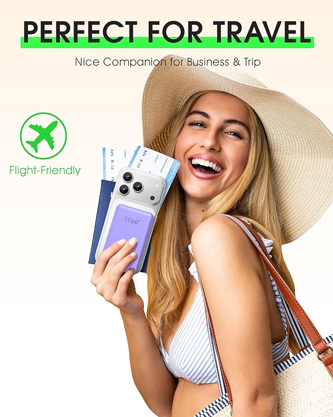 TG90° 2 Pack 5000mAh Power Bank, Small Portable Charge Built-in AC Plug and - Image 8