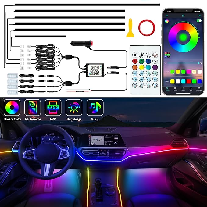 Jushope Interior Car LED Strip Lights, Acrylic LED Lights by Jushope