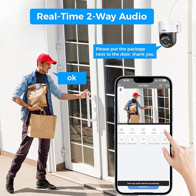 【Human Tracking+330° View】 Hiseeu 4K PoE Security Camera System, All-in-one 12" - Image 6