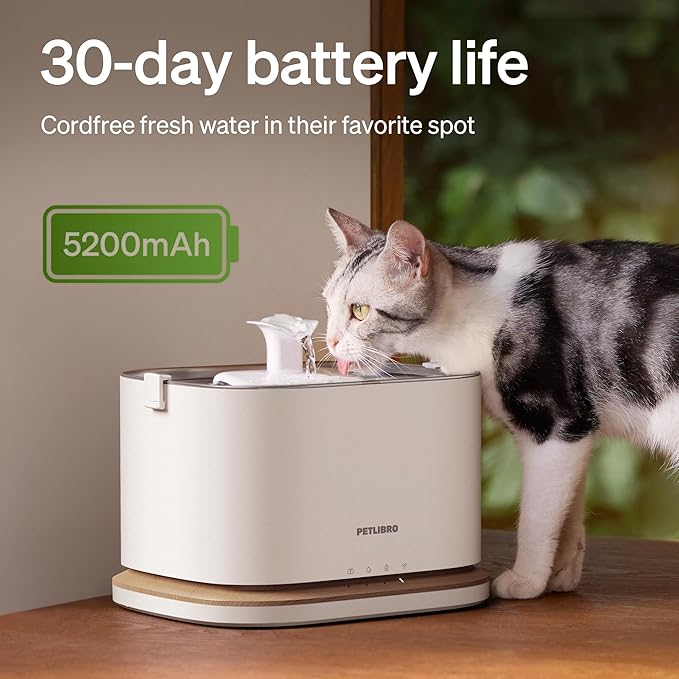 PETLIBRO Upgrade Cordless Cat Water Fountain + 8 Packs Genuine Cat Fountain - Image 4
