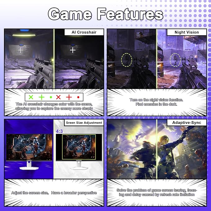 Amzfast 25 Inch White Gaming Monitor 320Hz/300Hz/240Hz, FHD 1080P 1ms Fast IPS - Image 6
