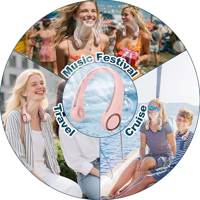 CIVPOWER Neck Fan: Portable Personal Neck Cooling Rechargeable Bladeless Fan - Image 6