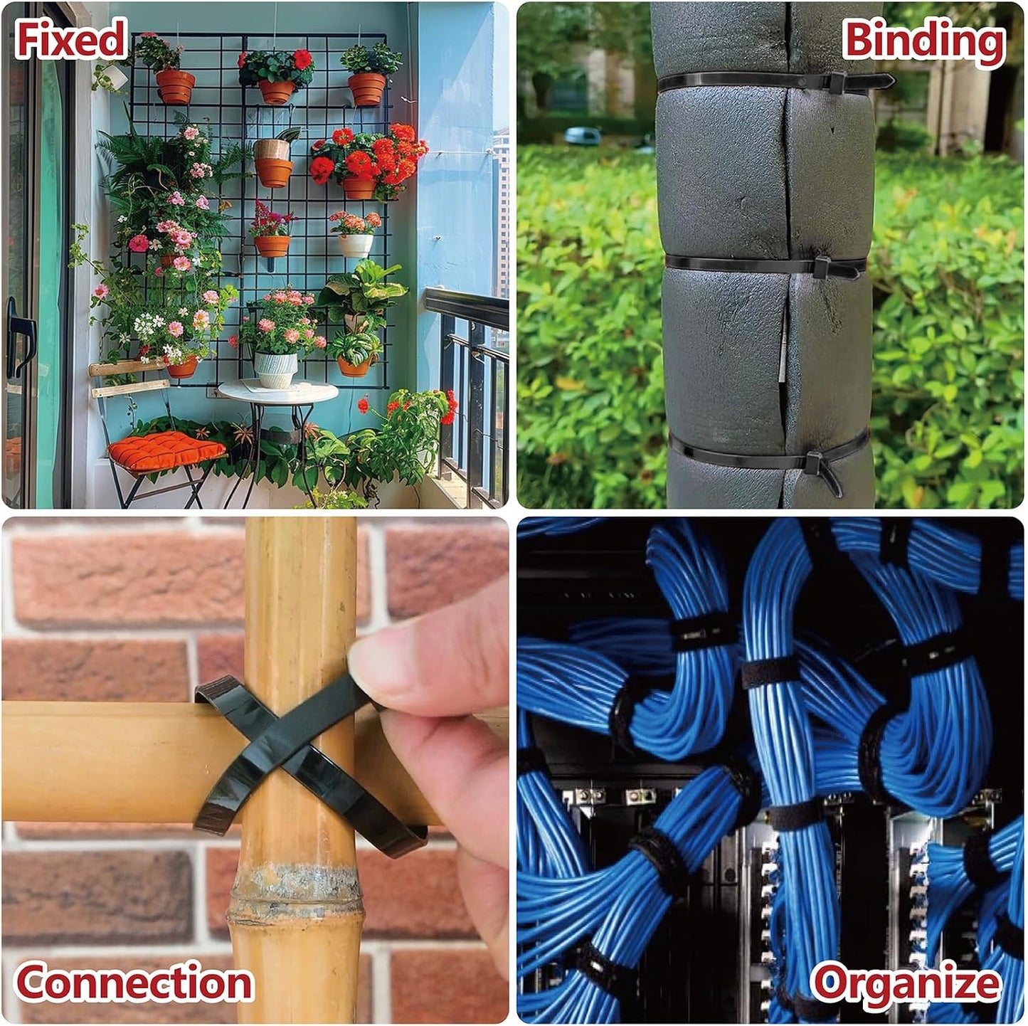 Zip Ties Assorted Sizes(8", 12", 14", 18")- 400 Pack, Zip Ties Heavy Duty with 120 lb Tensile Strength, Black Cable Ties, Wire ties, Paloka