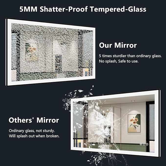 YEELAIT 28x32 Inch LED Bathroom Mirror - Image 7