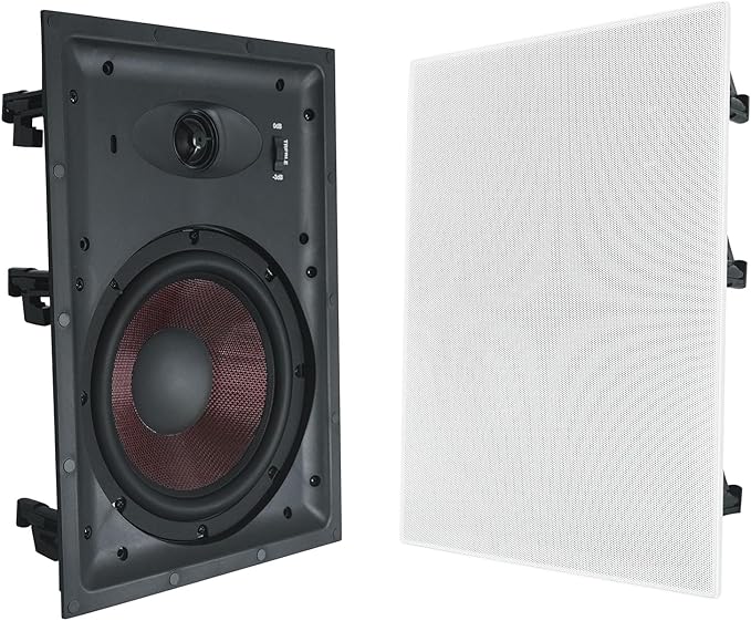 Rockville Pair WA858 320W in-Wall Speakers, Silk Dome Tweeter, Magnetic Grilles by Rockville